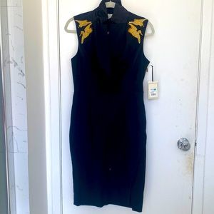 Altuzarra for Target black dress with gold bird detail size 6